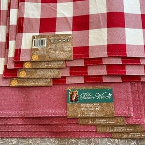 NWT Pioneer Woman red/white Charming Check reversible placemats - set of…